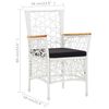 vidaXL Salon de jardin 5 pcs r&eacute;sine tress&eacute;e blanc