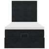 vidaXL Cadre de lit ottoman avec matelas noir 90x200 cm velours