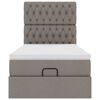 vidaXL Lit ottoman avec matelas taupe 100x200 cm tissu