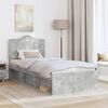 vidaXL Cadre de lit avec t&ecirc;te de lit Gris B&eacute;ton 90 x 190 cm Pin massif
