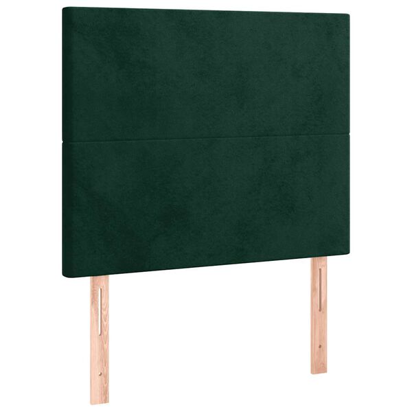 vidaXL T&ecirc;te de lit &agrave; LED Vert fonc&eacute; 100x5x118/128 cm Velours