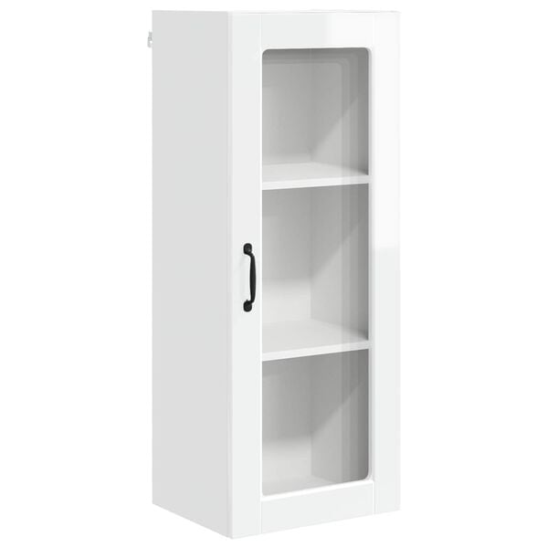vidaXL Armoire de cuisine avec &eacute;tag&egrave;re Blanc brillant 40 x 31 x 100 cm