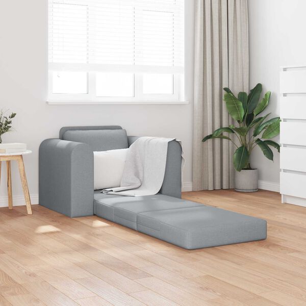 vidaXL Canap&eacute;-Lit Gris clair 98 x 71 x 83 cm tissu