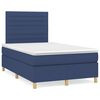 vidaXL Sommier &agrave; lattes de lit avec matelas Bleu 120x200 cm Tissu