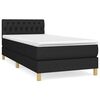 vidaXL Sommier &agrave; lattes de lit avec matelas Noir 90x190 cm Tissu