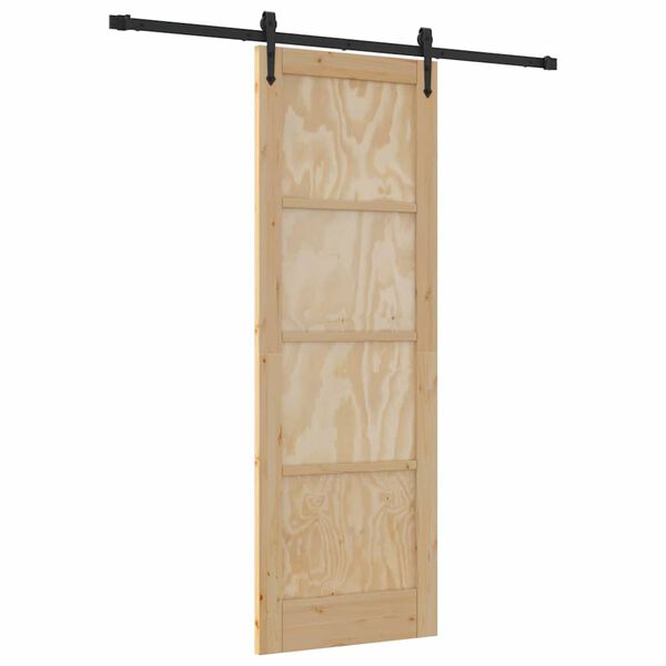 vidaXL Porte coulissante ORKDAL Marron 73,5 x 211 cm Pin massif
