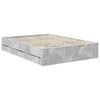 vidaXL Cadre de lit Gris b&eacute;ton 135 x 190 cm Bois Ing&eacute;nierie
