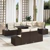 vidaXL Ensemble de canapé de jardin 9 pcs Marron Poly rotin