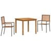 vidaXL Ensemble de salle &agrave; manger pour jardin 3 pc Gris