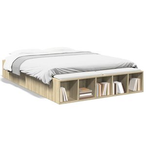 vidaXL Cadre de lit sans matelas ch&ecirc;ne sonoma 120x200 cm