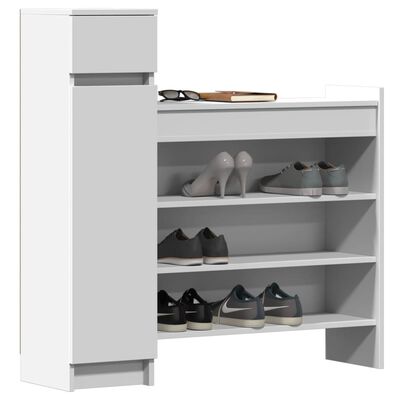 vidaXL Armoire à chaussures blanc 100,5x28x100 cm bois d'ingénierie