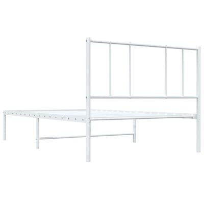 vidaXL Cadre de lit métal sans matelas et tête de lit blanc 100x190 cm