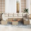 vidaXL Ensemble de canap&eacute; de jardin avec coussin 8 pcs Beige polyrotin