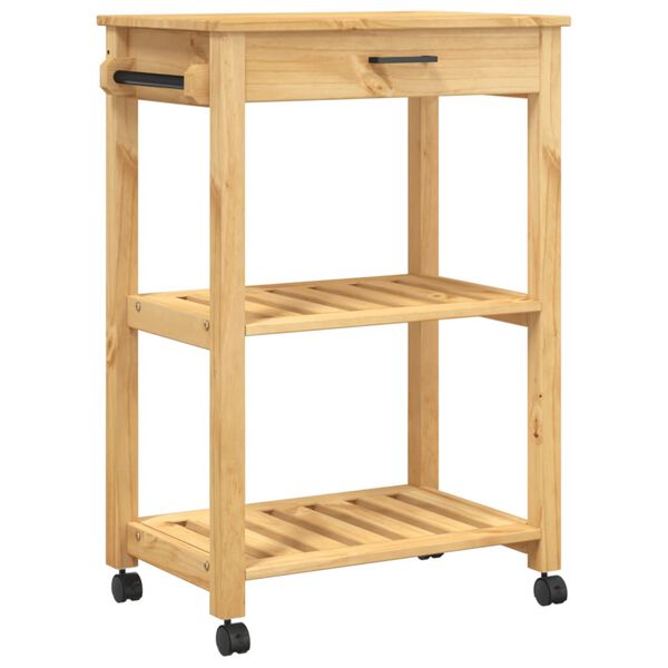 vidaXL Chariot de cuisine MONZA 60x40x88,5 cm bois massif de pin