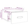 vidaXL Table de chevet murale blanc 35x35x20 cm