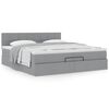 VidaXL Cadre de lit ottoman avec matelas gris clair 200x200 cm tissu
