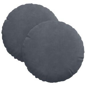 vidaXL Coussins de si&egrave;ge 2 pcs Gris fonc&eacute; &Oslash; 40 x 13 cm Velours