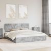 vidaXL Lit de Rangement Gris b&eacute;ton 200 x 200 cm Bois d'ing&eacute;nierie