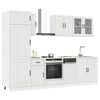 vidaXL Ensemble de 8 meubles de cuisine "Lucca" en bois d'ing&eacute;nierie blanc brillant