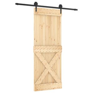vidaXL Porte coulissante 80 x 210 cm Bois de pin massif (non trait&eacute;)