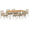 vidaXL Ensemble de salle &agrave; manger pour jardin 7 pcs Beige polyrotin