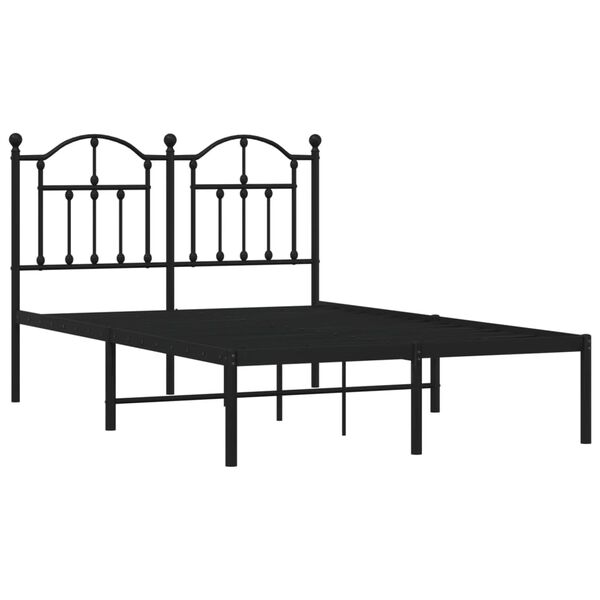 vidaXL Cadre de lit métal sans matelas avec tête de lit noir 120x200cm