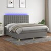 vidaXL Sommier &agrave; lattes de lit et matelas et LED Gris fonc&eacute; 160x200 cm