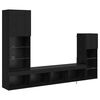 vidaXL Meubles TV muraux 4 pcs Ch&ecirc;ne noir Bois d'ing&eacute;nierie