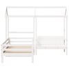 vidaXL Ensemble de lit de jour et de banc avec toit sans matelas blanc