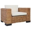 vidaXL Ensemble de canap&eacute;s 3 pcs avec coussins Rotin naturel