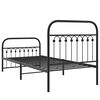 vidaXL Cadre de lit m&eacute;tal sans matelas avec pied de lit noir 90x200 cm