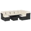 vidaXL Salon de jardin 10 pcs avec coussins noir r&eacute;sine tress&eacute;e
