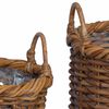 vidaXL Panier &agrave; plantes avec stockage 3 pcs Marron Rattan Kubu