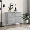 vidaXL Buffets 2 pcs gris b&eacute;ton 40x35x70 cm bois d'ing&eacute;nierie