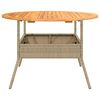 vidaXL Table de jardin et dessus en bois d'acacia beige r&eacute;sine tress&eacute;e