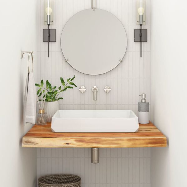vidaXL Comptoir de salle de bain 80x60x2,5 cm rectangulaire acacia