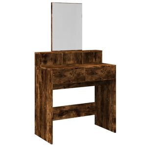vidaXL Coiffeuse avec miroir ch&ecirc;ne fum&eacute; 80x41x144,5 cm