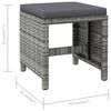vidaXL Jeu de chaise et tabouret de jardin 4 pcs R&eacute;sine tress&eacute;e Gris