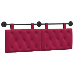 vidaXL T&ecirc;te de lit suspendue Bordeaux 150 x 55 x 7 cm Velours