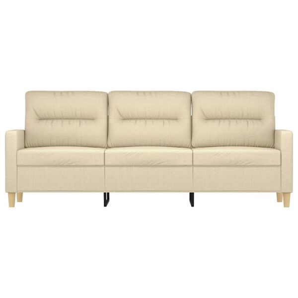 vidaXL Canap&eacute; &agrave; 3 places Cr&egrave;me 180 cm Tissu