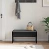 vidaXL Banc d'entr&eacute;e avec coussin Ch&ecirc;ne noir 83 x 38 x 40 cm