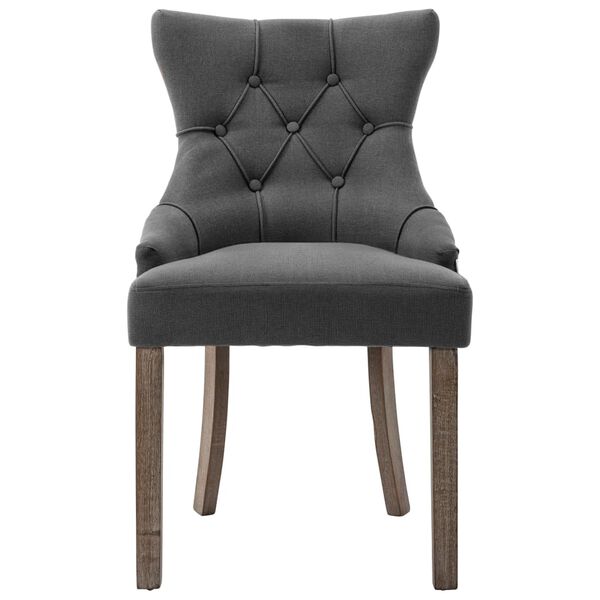 vidaXL Chaises &agrave; manger lot de 2 gris tissu