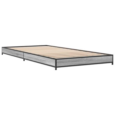 vidaXL Cadre de lit sans matelas sonoma gris 100x200 cm