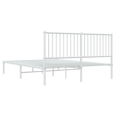 vidaXL Cadre de lit métal sans matelas et tête de lit blanc 150x200 cm