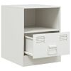 vidaXL Tables de chevet 2 pcs blanc 34,5x39x44 cm acier