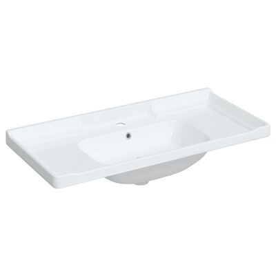 vidaXL Évier salle de bain blanc 100x48x23 cm rectangulaire céramique