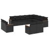 vidaXL Salon de jardin 12 pcs avec coussins noir r&eacute;sine tress&eacute;e
