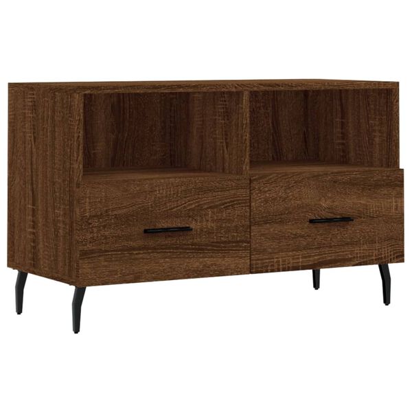 vidaXL Meuble TV Ch&ecirc;ne marron 80x36x50 cm Bois d'ing&eacute;nierie