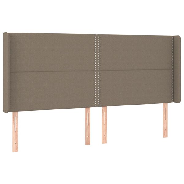 vidaXL T&ecirc;te de lit &agrave; LED Taupe 203x16x118/128 cm Tissu