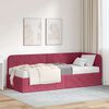 vidaXL Cadre de lit d'angle avec matelas Bordeaux 80 x 200 cm Velours